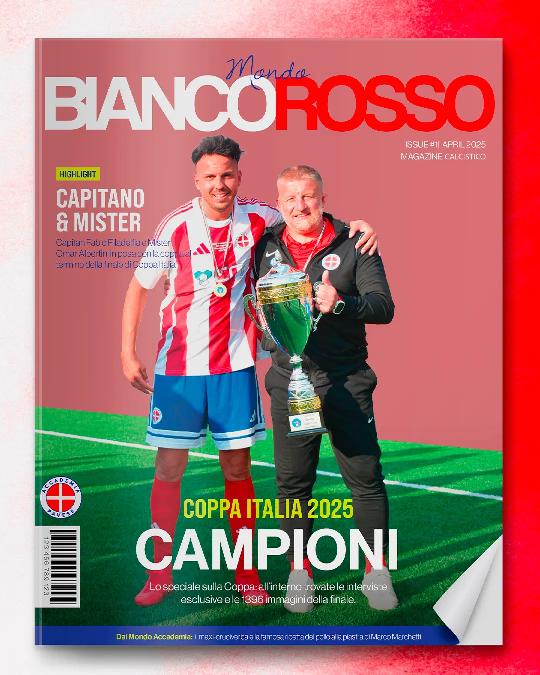 Accademia Pavese: Mondo Biancorosso, copertina Coppa Italia — 2025